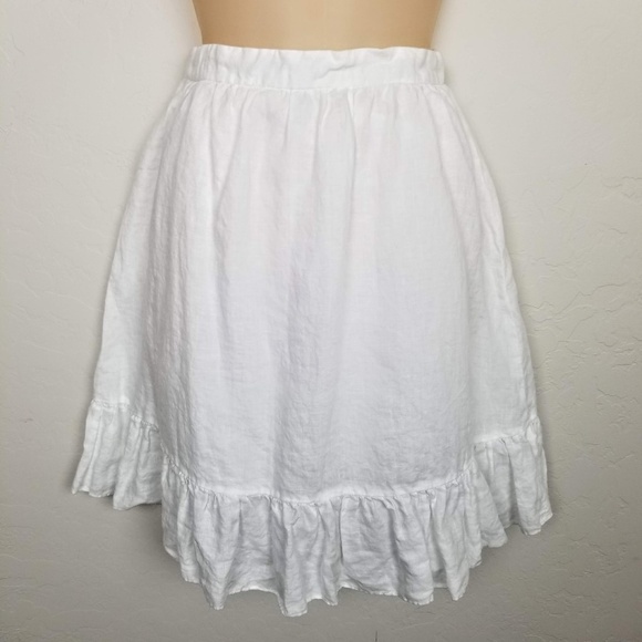 J. Crew 100% Linen Faux Wrap Ruffle Skirt - Picture 3 of 6